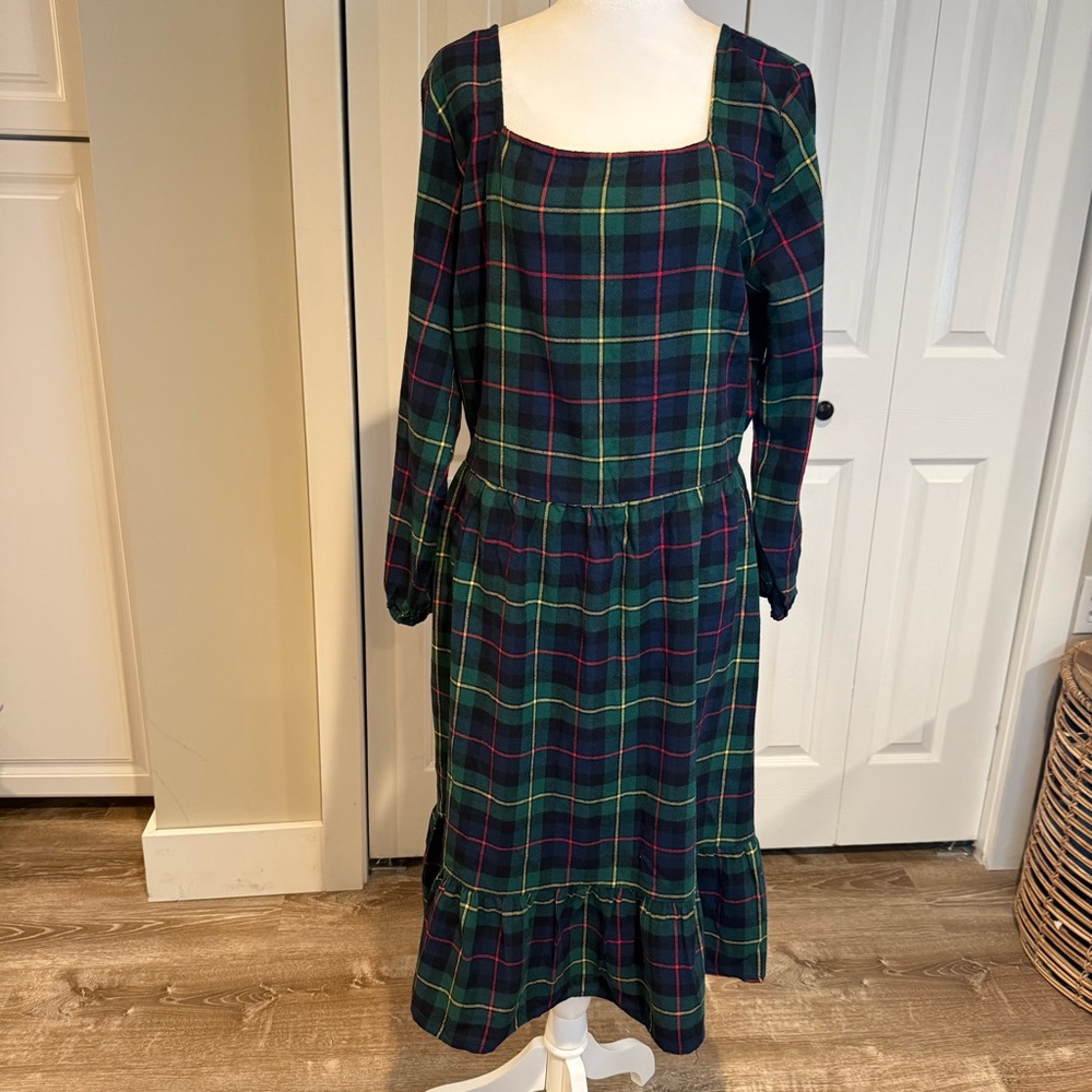 The Children’s Place, Women’s Plaid Fleece Long Sleeve Dress, Size L - Picture 3 of 13